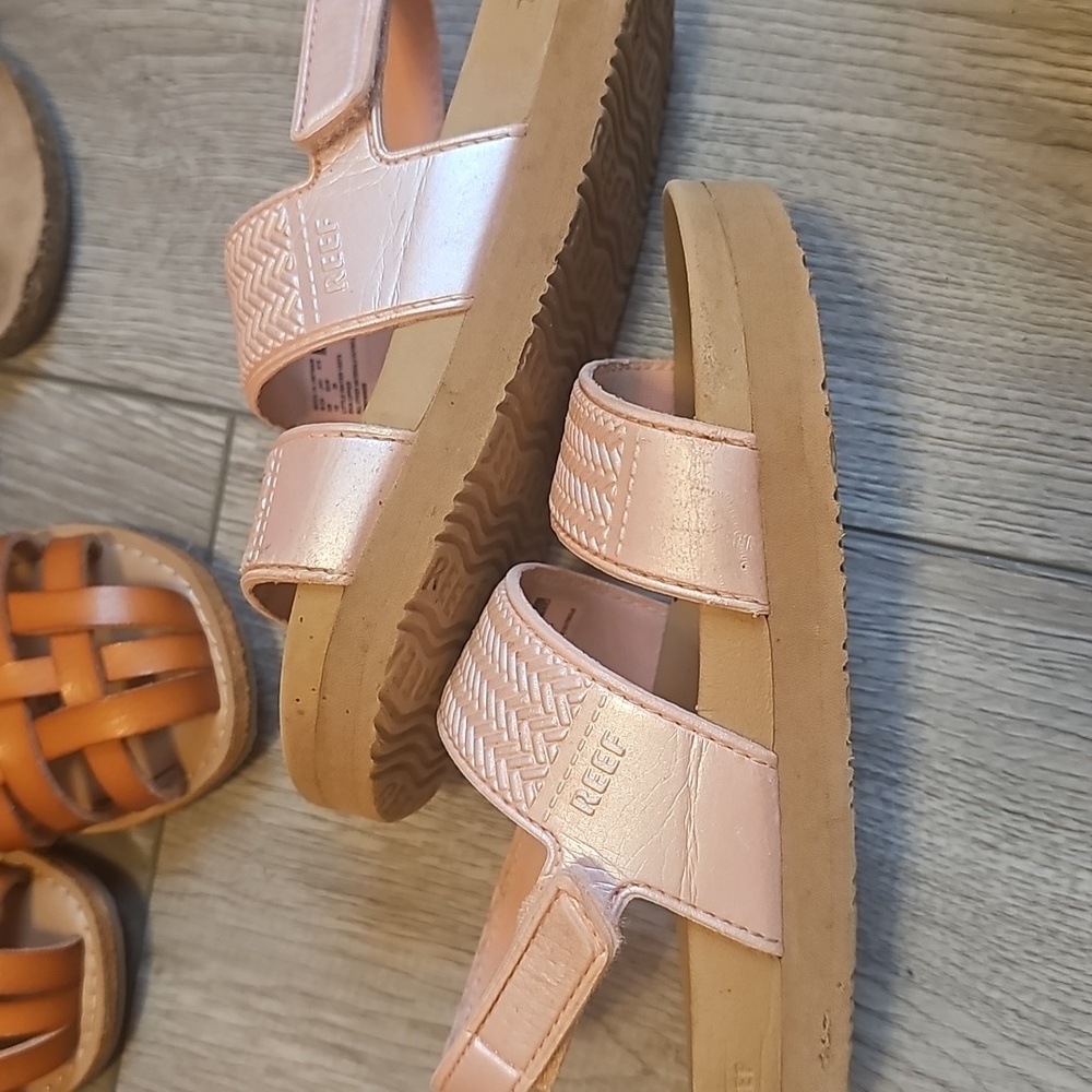 7 Pairs Kids Summer Sandals - Yellow, Tan, Pink Styles. Reef Waterproof Sandals - Picture 8 of 14